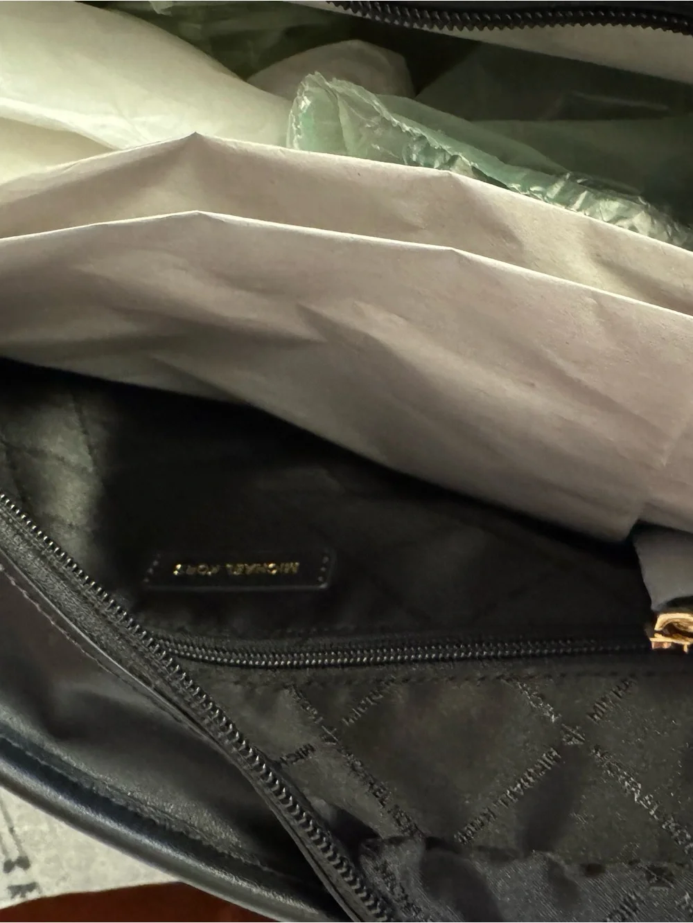 Michael Kors Black Saffiano Leather Jet Set Tote with Gold Hardware